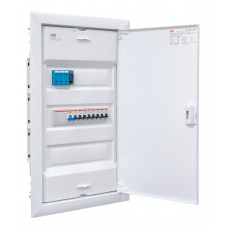 Pre-assembled 24-module flush mounted 8 user group distribution panel with surge protection
