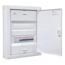 Pre-assembled 36-module surface mounted 8 user group distribution panel