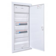 Pre-assembled 60-module flush mounted 16 users group distribution panel