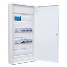 Pre-assembled 36-module surface mounted 8 users groups distribution panel with surge protection