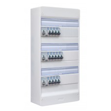 Pre-assembled 39-module surface mounted 13 user group distribution panel (spring connection)